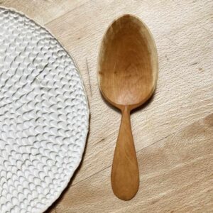 Serving spoon from bird cherry wood