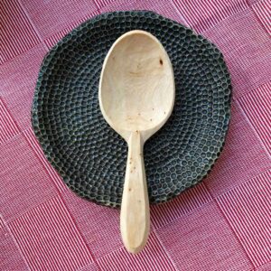 Serving spoon from elm wood