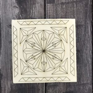 Square Chip carving practice board - Chip carving pattern - Basswood chip carving board