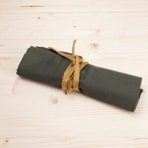 Tool Roll - 6 Pockets - Cotton - Sage green & Mustard