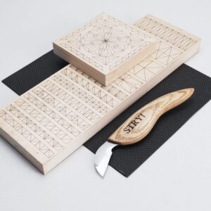 Chip carving kit - Chip Carving Knife, Practise Basswood Boards & Non-slip pad