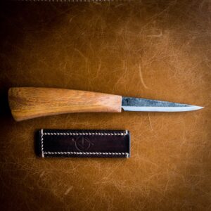 Caapora Wood Carving Knife - 100mm Blade - Cherry Handle - Sloyd Knife