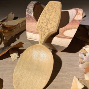 Handmade birch eating spoon