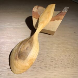 Handmade plum wood eating spoon with kolrosing