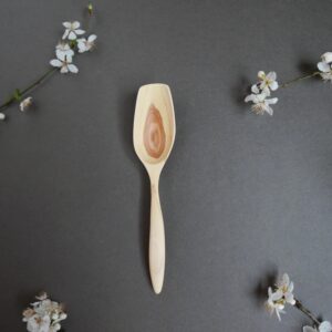 Apple wood hand carved scoop