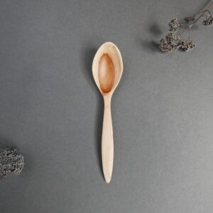 Apple wood hand carved spoon Wooden eating spoon Reusable wooden cutlery Wooden toddler spoon