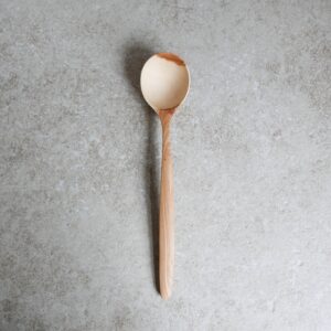 Large plum wood hand carved cooking and serving spoon 10 inch (25 cm)