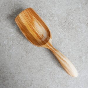 Cherry wood hand carved large scoop 8.5 inch (22 cm)
