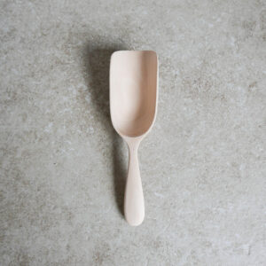 Maple wood hand carved long flour/sugar scoop 7.5 inch (19 cm)