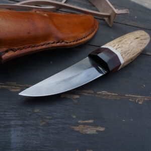 Puukko knife Neck knife Masur birch wood handle Edc knife 26c3 carbon steel blade