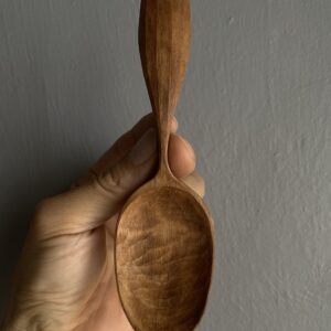 Apple wood Spoon with facets on handle
