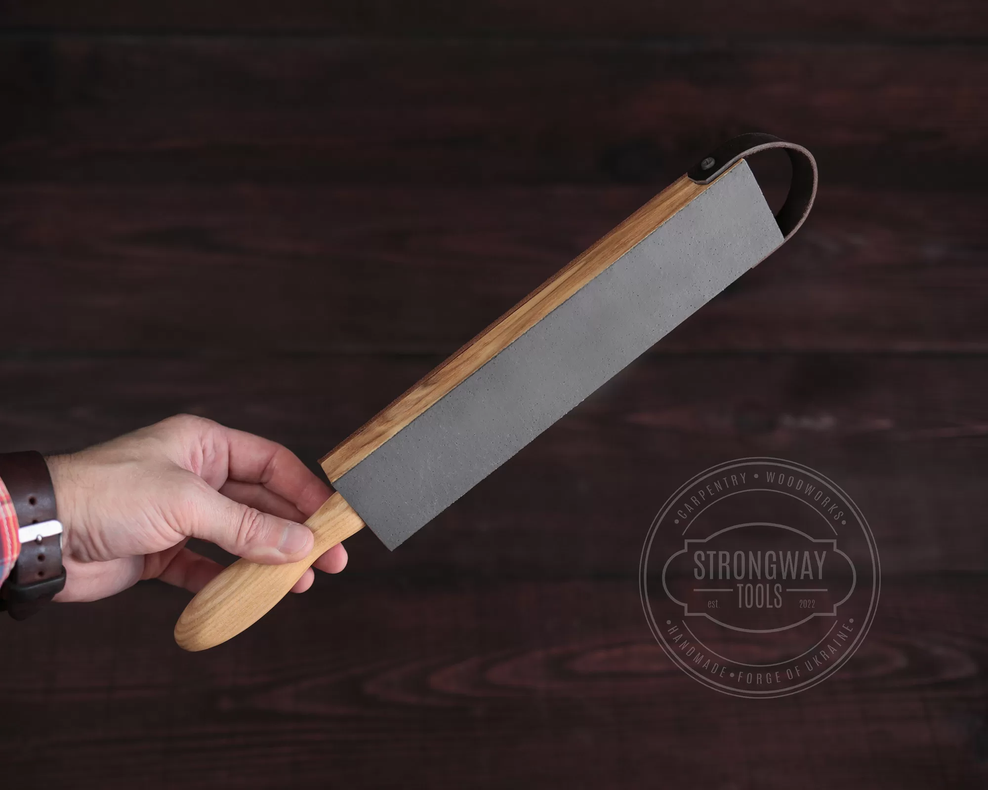 Double-side leather strop for sharpening - The Spoon Crank