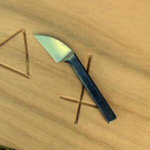 Chip carving blade 7 degrees tilted, fine wood carving blade, Small carving knife, Fresh wood carving, Handforged, Handcarving, Sloyd