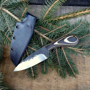 Drop point knife, Skinning knife with kydex sheath, Skinner, Hunting knife, Fishing knife, Camp knife, Bird and trout knife