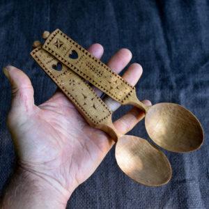 Love Spoons handcarved from Beech Wood by Spoon Carver Alex Finberg