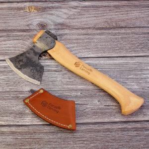 Green Woodworking Carving Axe With Leather Sheath - FC501