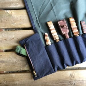 Navy Blue and Forest Green Tool Roll