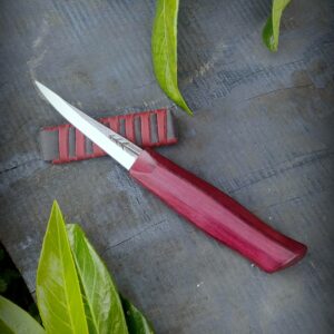 85mm Slojd knife purpleheart handle, Whittling knife, Fresh wood carving, Handcarving