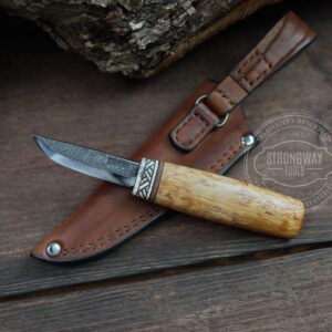 Knife with stabilized Karelian birch Handle 3