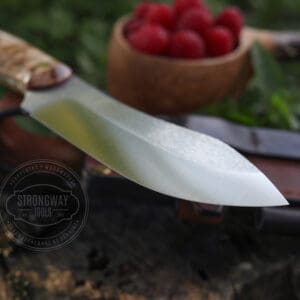 Stainless knife with stabilized Karelian birch handle 2