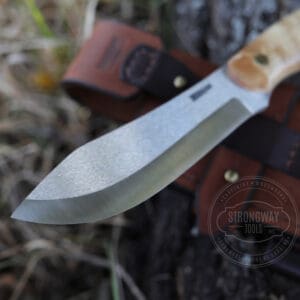 Stainless knife with stabilized Karelian birch handle 3