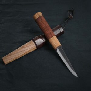 Sloyd Knife - Birch Bark Handle - Wooden Sheath