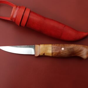 Puukko Sloyd wood carving knife  Handmade knife with Leather sheath