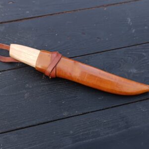 Sloyd wood carving knife with leather sheath