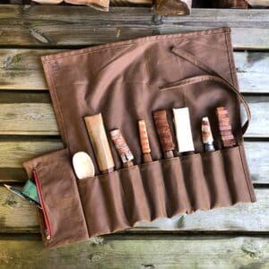 Chestnut Brown Waxed Canvas Tool Roll