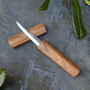 85mm Woodcarving knife with wooden magnetic sheat. Stickslojd4
