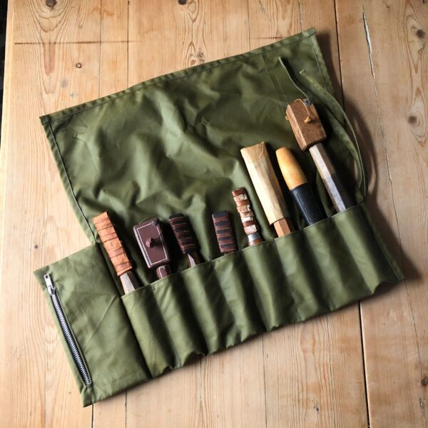 Army Green Waxed Canvas Tool Roll