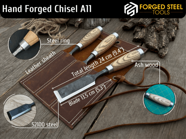 3-Piece Wood Carving Chisel Set - Image 3