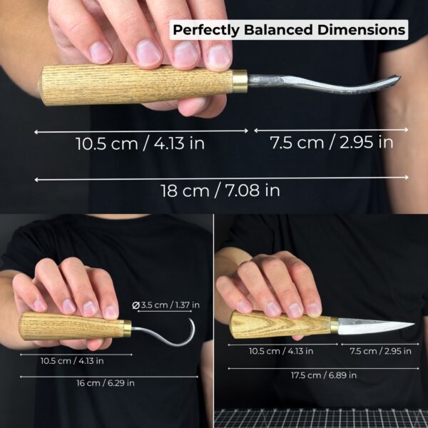 3-Piece Spoon Carving Tool Set with Sharpening Board - Image 6