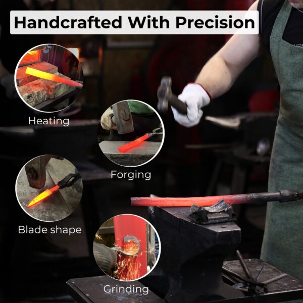 4-Piece Spoon Carving Tool Set with Leather Roll - Image 9