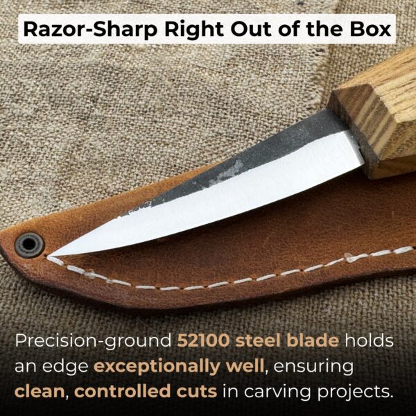 Hand-Forged Sloyd Knife, 7.5 cm (2.95 inches) - Image 2