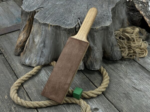 One-Sided Leather Strop For Knife Sharpening & Polishing Compound